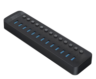 Hub USB Orico 13x USB-A 3.0 z włącznikami - czarny